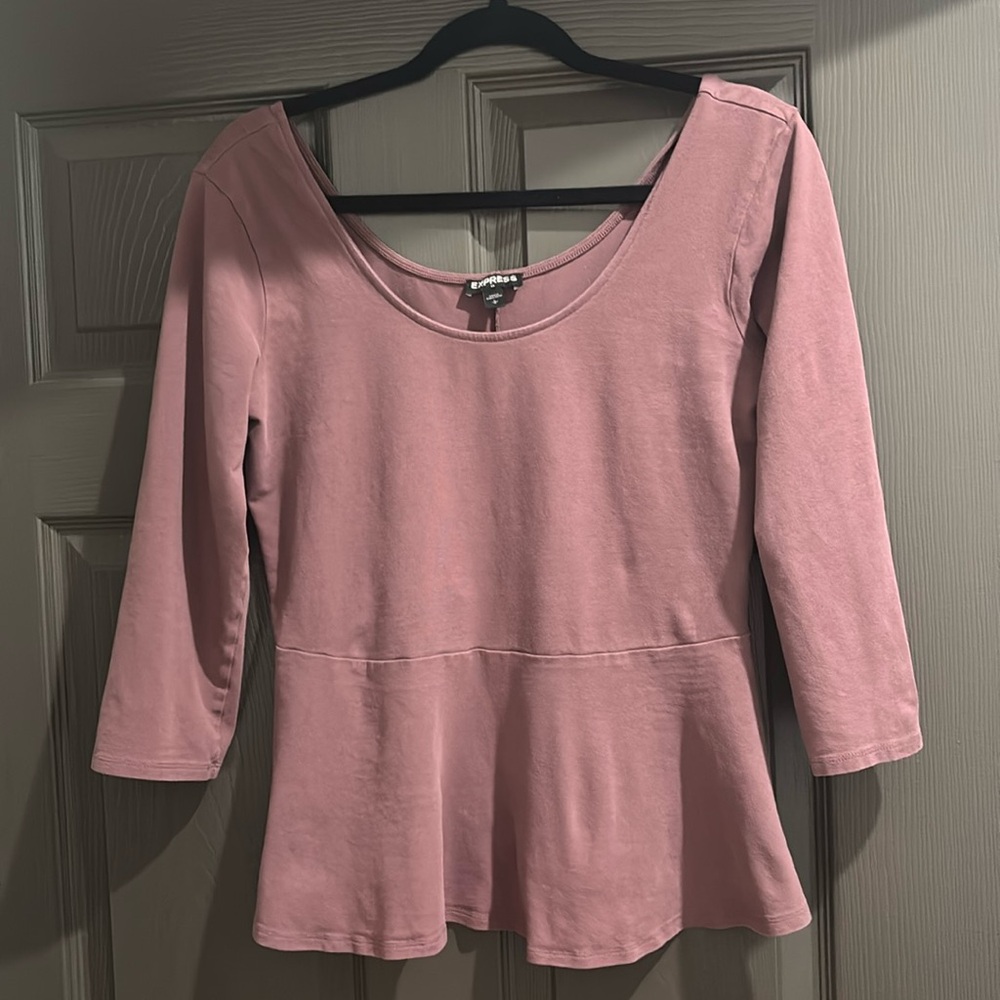 Express dusty rose peplum top
